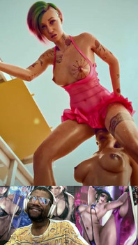 Tight Pussy Judy Gets Dildo’d by Panam’s Mouth as She Rides a Hard Thicc Dildo