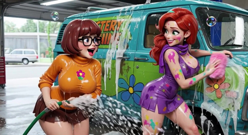 My night collection: Velma aur daphne kaamuk saabuni nagn kaar dhone ka maja...