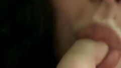 Real homemade BBW BBC porn: Youngenglishbbw - Sucking my thumb fingering my fat wet pussy