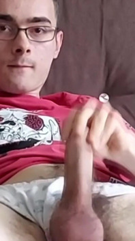 Nerdy College Boy with Big Cock Masturbate After Classes