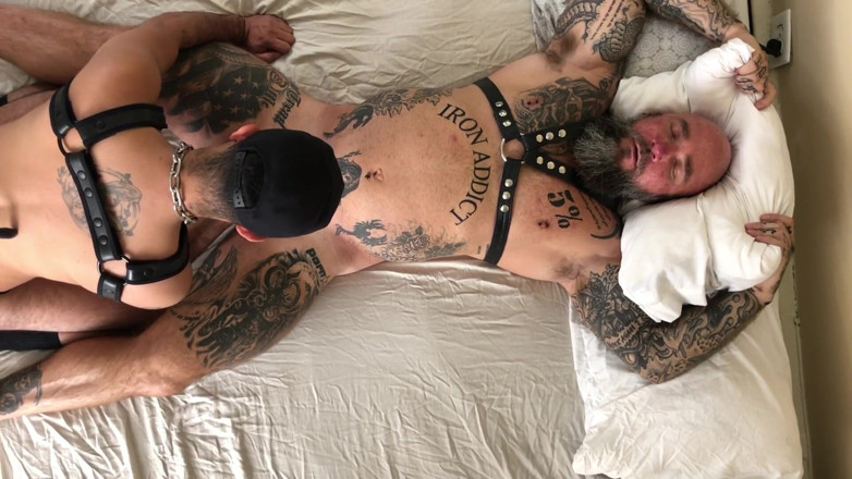 MasculineJason - Jason Collins: Leather bareback fucking with pup hades!