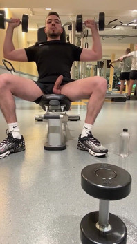 Gym Public Jerk off and Training