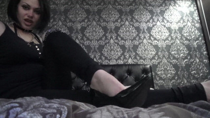 Goddess Misha Goldy: Worship my shoes little loser!!