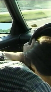 Slutty MILF Sucks Big Cock in Car Then Fucks Her on Highway
