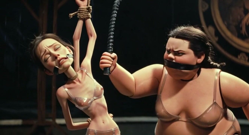 YOUR BEST FANTASY: Skinny Slave in Bondage Whipped by Fat SSBBW Mistress