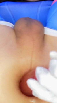 T-babe Gape Big Dildos and Fist in Chastity