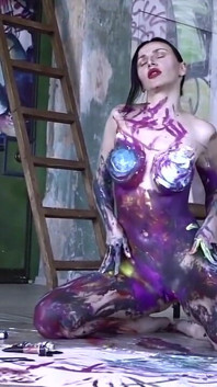 Sanktor - Busty MILF Art Nude Body Paint in Galery