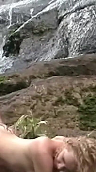 Blonde MILF Drains BBC by Waterfall in Wild Outdoor Sex