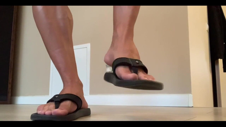 Jasons feet: Mina flip flops