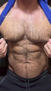 Hairy Muscle Bear Solo Nipple Play & Intense Masturbation