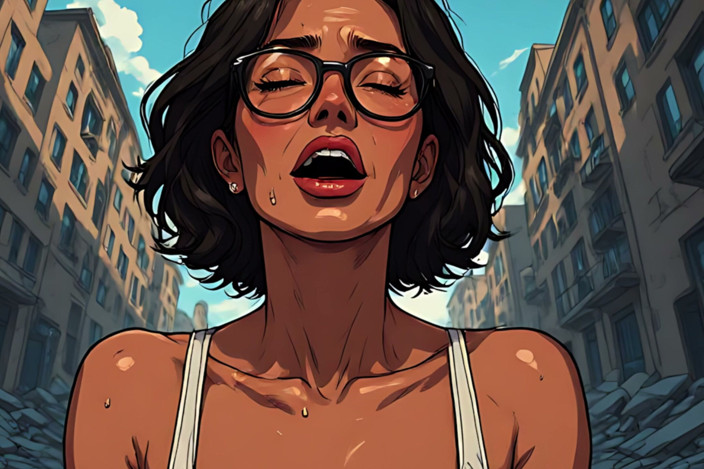 AI Porn: デソレート・ワールズのフェラチオアートシーン