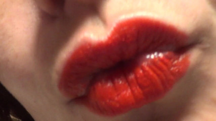 Goddess Misha Goldy: French kissing with me! Red lipstick fetish!