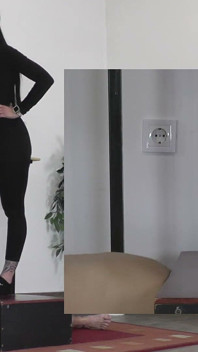 Paní Cleo v ponožkách Puma pošlape jeho otroka k orgasmu pp