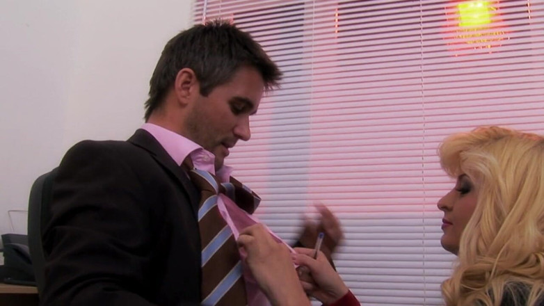 Get in my Office: Cougar blonde seduces a man and gets creamed in the...