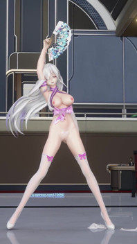 Featured Haku (yawane) - a Thousand Lanterns Traditional-style Seductive Qipao, Thong, White Stockings, High Heels
