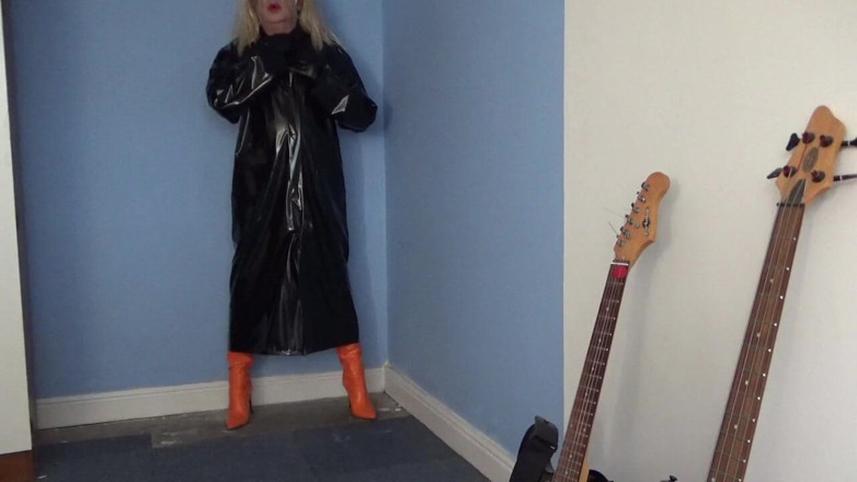Leather Kirsten: Orange Leather Thigh Boots