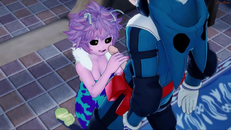 Hentai Smash: Mina Ashido binmeden önce deku'nun yarağını emiyor - my hero academia hentai.
