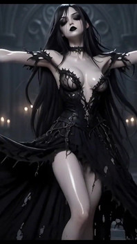 Ai Hentai - Dark Gothic Babe Solo Show Teasing, Stripping NSFW