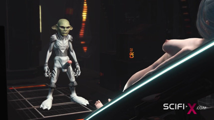 SciFi-X: Seks dengan alien dalam pesawat luar angkasa. Cewek seksi rambut...