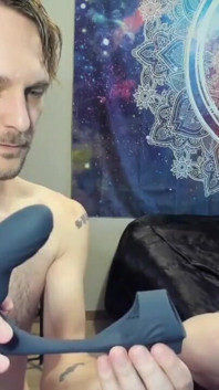 Brinquedo anal, massageador de próstata, vibrador com anel de pênis desempacotando