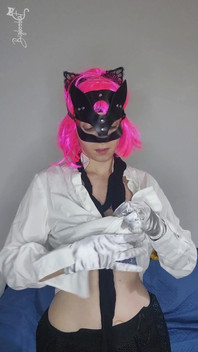 Be Seduced by My Tits as I Masturbate with My Kitty Mask