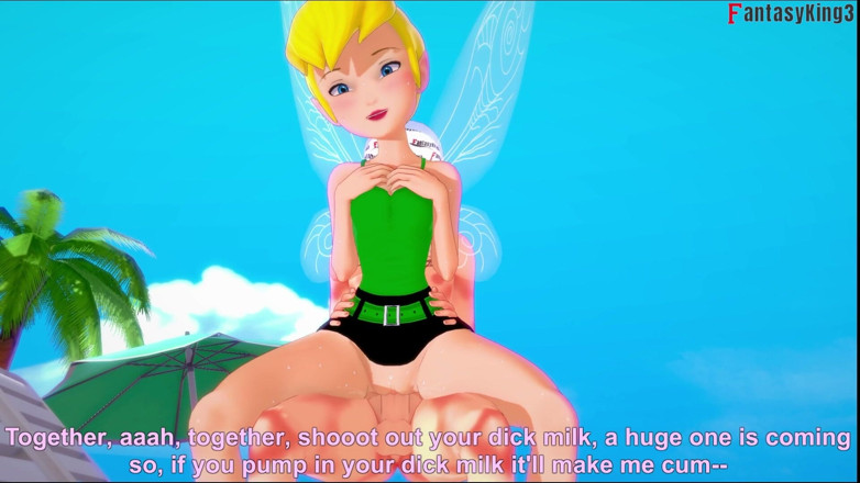Fantasy king: Tinkerbell เย็ดคอสุดคอบนชายหาด