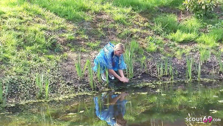 Full porn collection: Blonde teen Deniska is fucked hard outdoors by two boys...