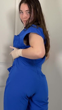 Strip to Apply Lotion with Latex Exam Gloves