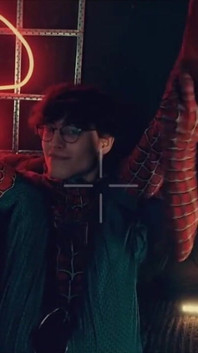 Fantasia Do Homem-aranha. O Garoto Posa Abaixo. Babaca