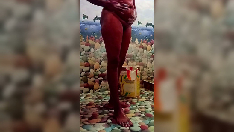 Ammukutty88: 화장실에서 옷을 벗고 비누로 보지를 씻는 그녀 138