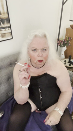 Locked up in corset smoking thumbnail