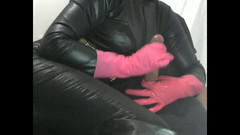 Peternorthlegend: Pink Rubber Gloves Smoking 100´s Fetish Handjob Wife