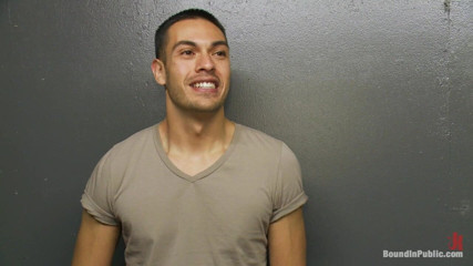 Bound in public: Latin Hunk Gets Double Penetrated at Folsom Gulch Porn Store.