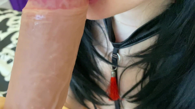 Sweet Hot mouth: Big white cock blowjob, I like to suck different cocks