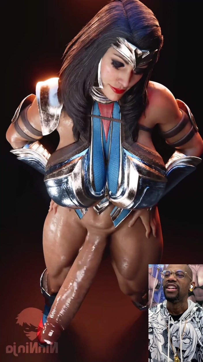 L6RD7BLU3 FUTA: トランスジェンダーのワンダーウーマンがあなたの目の前で美味しくしっとりとしたチンポを振る