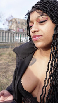 German Scout - Latina Ebony Vicky Menage with Big Saggy Tits Pick up for Casting Fuck