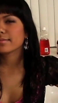 Cute Asian Girl Sucks a Big Black Cock and Gets Fucked in the Kitchen