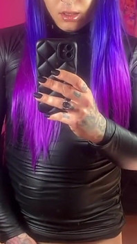 Emma Ink Wearing a Dress Without Panties and Showing Her Big Dick