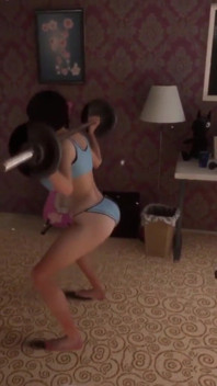 Sexy Brunette has a Workout day