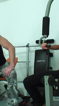 Hot workout girl with a tight ass and amazing tits gets horny during her workout and wants to fuck