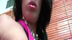 Shemale TS Collection: Nadržená Tranny je připravena na své první anální šukání od velkého...