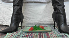 Lady Victoria Valente: Smoking Mistress and Green Dessert From Boot Soles, POV Clip,...