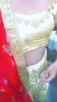 Indian Gay Crossdresser Gaurisissy Feeling Horny w Golden Lehanga