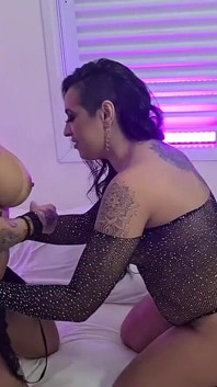 Wifey and Little Friend Getting Their Pussies Pounded Hard
