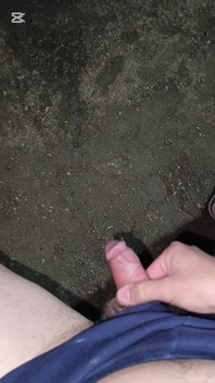 Outdoors at Night, Peeing and Hot Cumshot