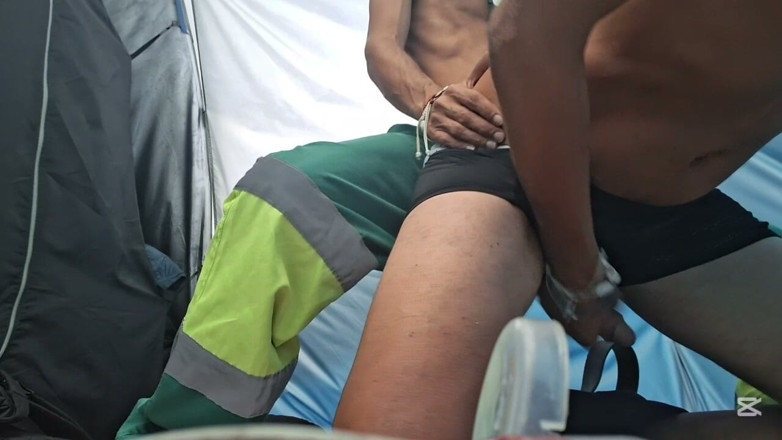 Str8 to gay: The Camp Guard Catches Me at His Break