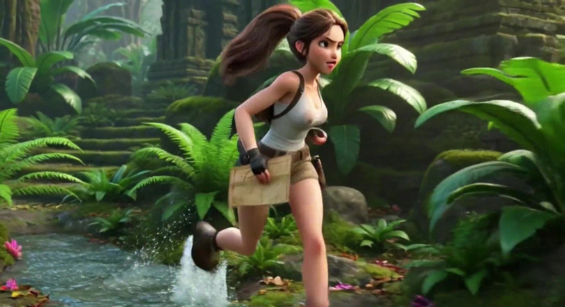 My night collection: Lara Croft Discovers Amazon Treasure and Embraces Beautiful Blonde Ancestral...
