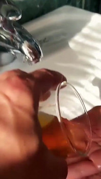 Story #7 with Subtitles - Blonde Lily Takes Golden Shower. the Bitch Washes Her Face and Thanks Her Master.