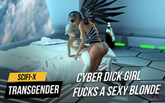 SciFi-X transgender: Cyber angel dickgirl šuká sexy blondýnku na vesmírné stanici