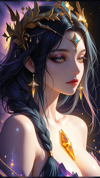 VelvetInk Studio: Void Empress Tayangan Slaid Dewi Galaxy Crystal Cosmic Dewi Ai...